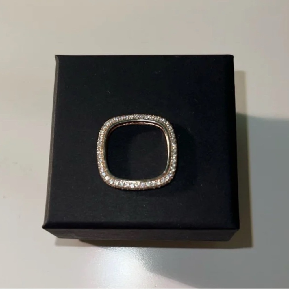 Vintage Sterling silver Square ring (Rose Gold Plated ) Sz 5.5 - Picture 2 of 3